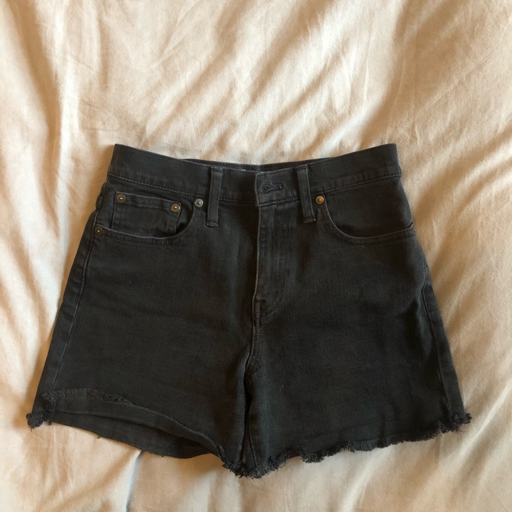 Madewell high rise black shorts